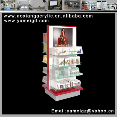 round edges hot sale MDF display stand for advertisement